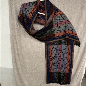 100% Cashmere Multicolor Patterned Women's Scarf